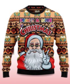 Alternative view of 2025 Santa Claus Peace And Love Christmas Ugly Sweater