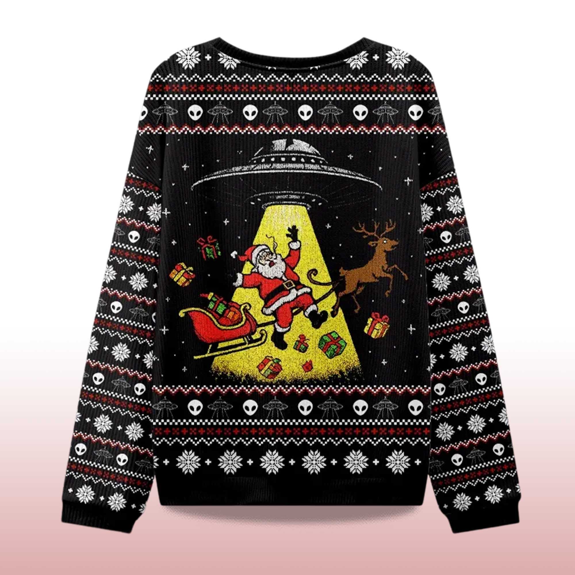 Alternative view of 2025 Santa Claus Was Kidnapped By Aliens Christmas Ugly Sweater