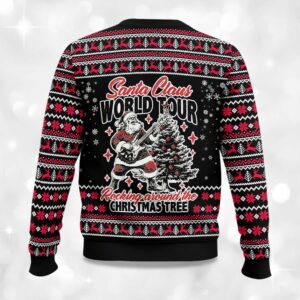 Alternative view of 2025 Santa Claus World Tour Rocking Around The Christmas Tree Ugly Christmas Sweater