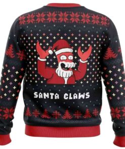 Alternative view of 2025 Santa Claws Zoidberg Futurama Ugly Christmas Sweater