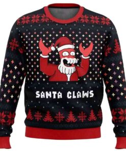 2025 Santa Claws Zoidberg Futurama Ugly Christmas Sweater