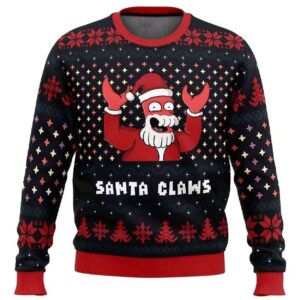 2025 Santa Claws Zoidberg Futurama Ugly Christmas Sweater