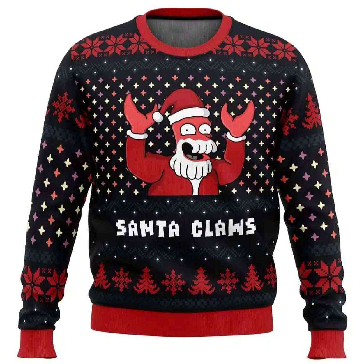 2025 Santa Claws Zoidberg Futurama Ugly Christmas Sweater