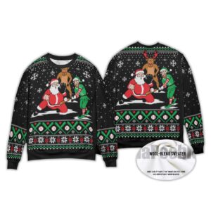 Alternative view of 2025 Santa Elf Reindeer Baseball Ugly Chirstmas Sweater