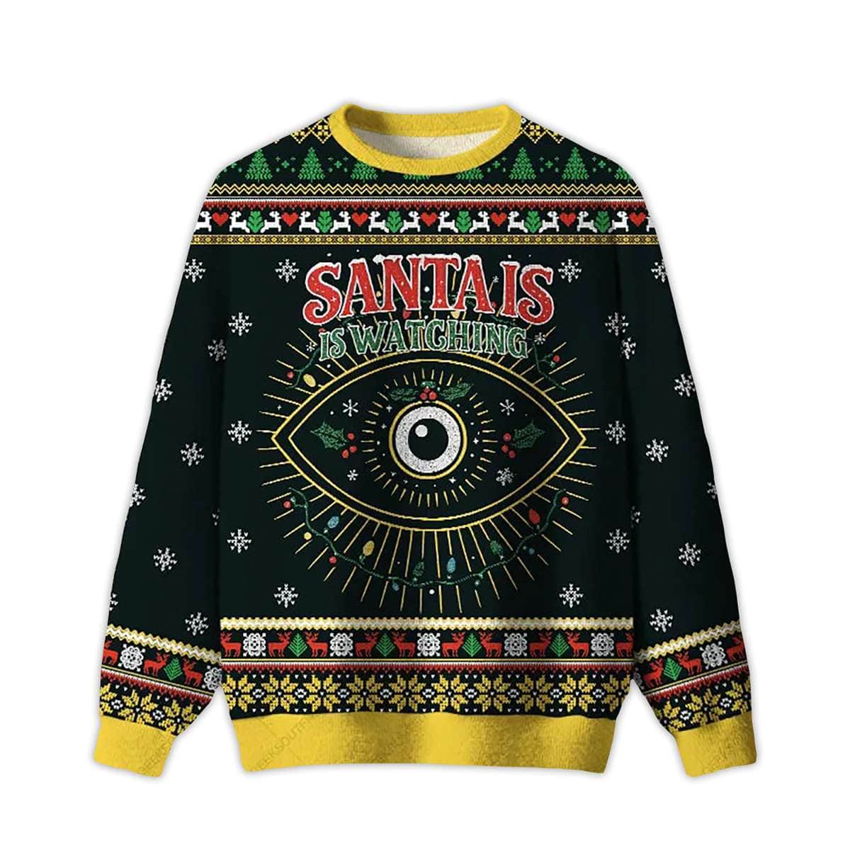 2025 Santa Is Watching You Ugly Christmas Sweater