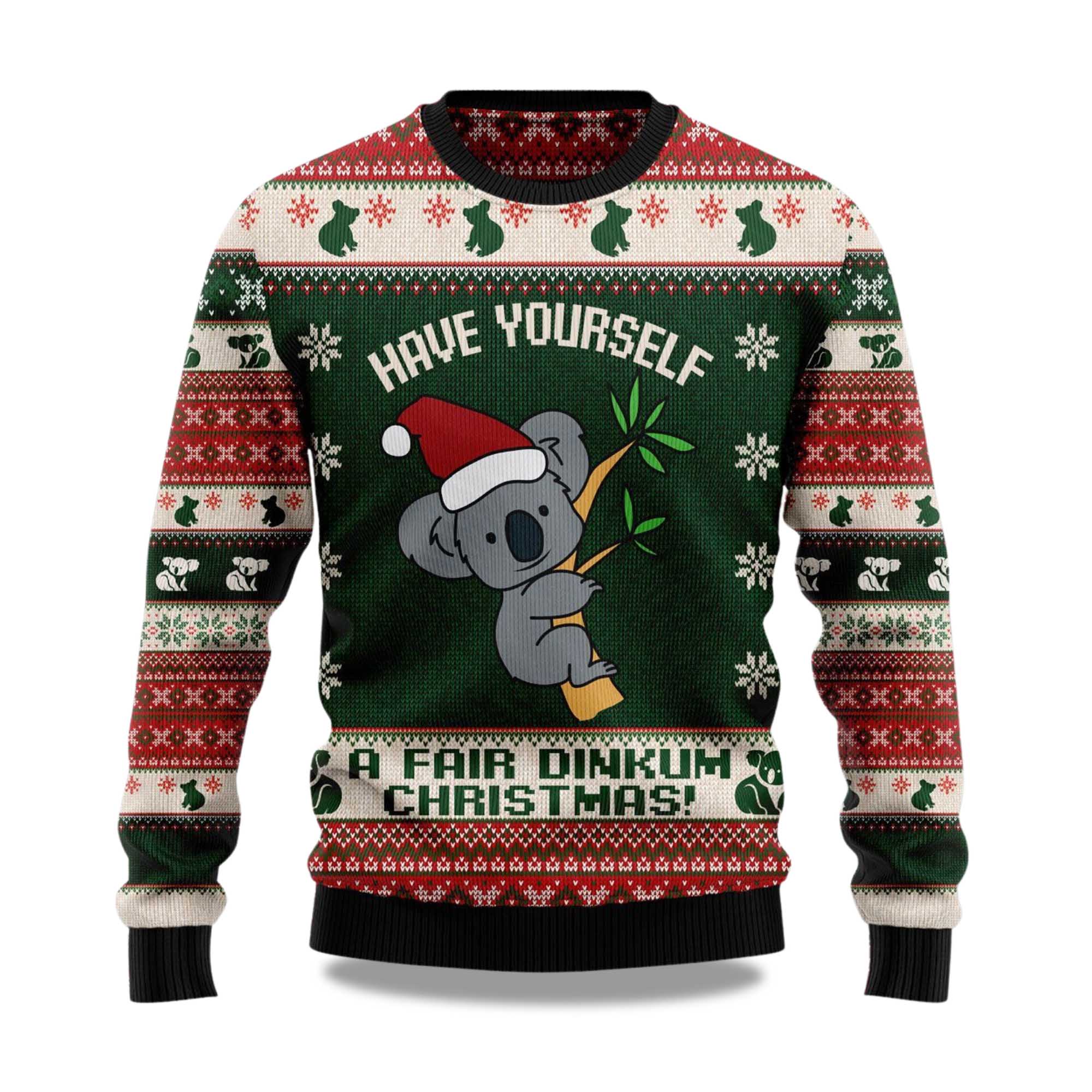 2025 Santa Koala Christmas Ugly Sweater