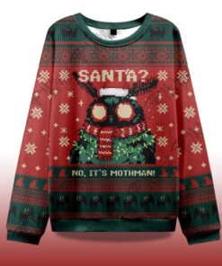 Alternative view of 2025 Santa No It's Mothman Ugly Christmas Sweater