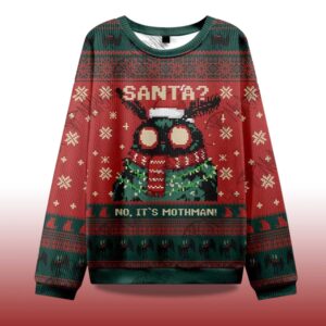 Alternative view of 2025 Santa No It's Mothman Ugly Christmas Sweater
