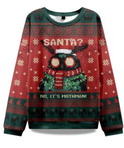 2025 Santa No It's Mothman Ugly Christmas Sweater