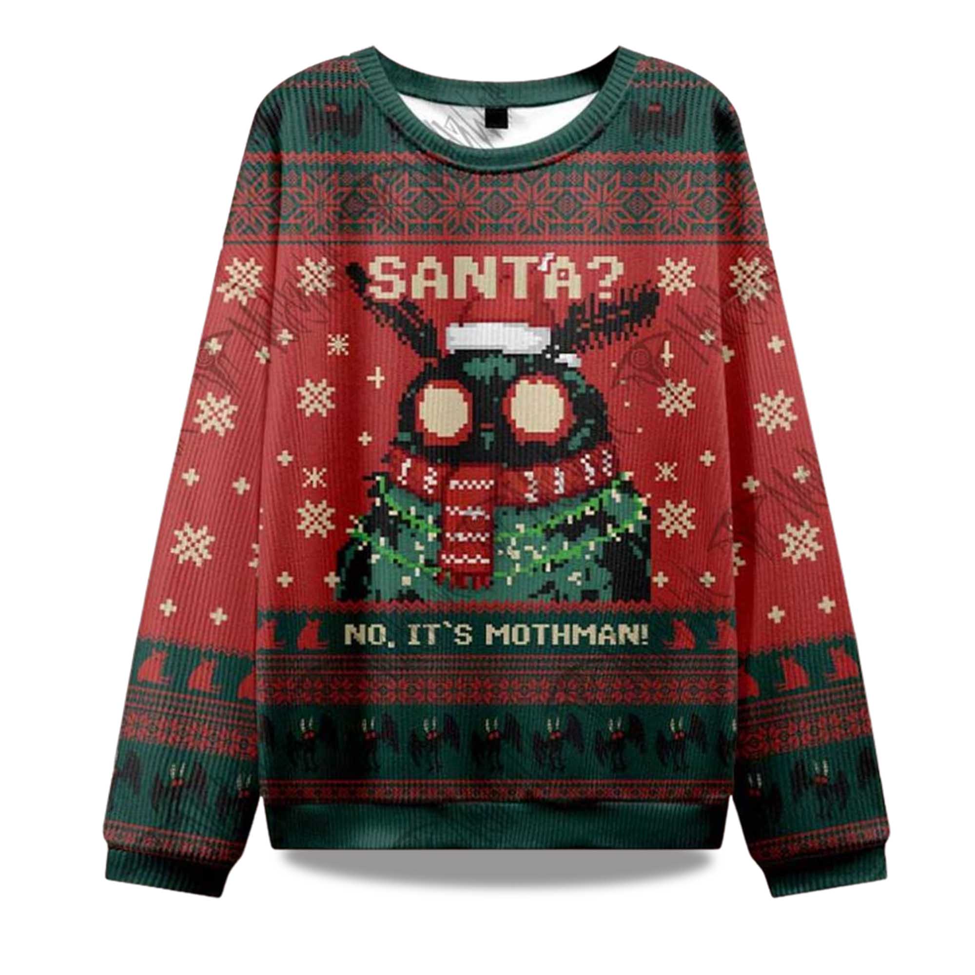 2025 Santa No It's Mothman Ugly Christmas Sweater