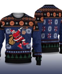 Alternative view of 2025 Santa Playing Basketball Ugly Christmas Sweater
