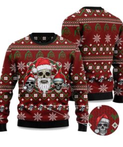 2025 Santa Skull Ugly Christmas Sweater