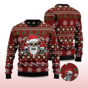 Alternative view of 2025 Santa Skull Ugly Christmas Sweater