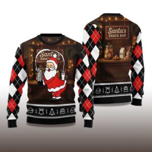Alternative view of 2025 Santaâ€™s Snack Bar Christmas Ugly Sweater