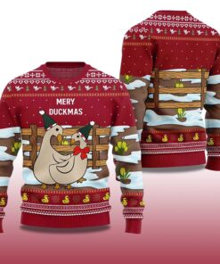 Alternative view of 2025 Seriously Naughty Duck On The Farm Ugly Christmas Sweater
