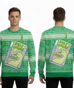 2025 Silly Goose Juice Party Green Ugly Christmas Sweater