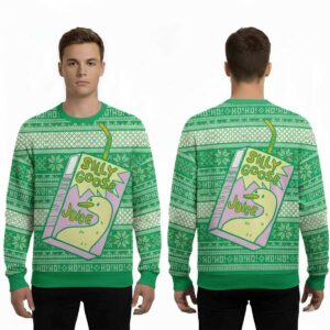 2025 Silly Goose Juice Party Green Ugly Christmas Sweater