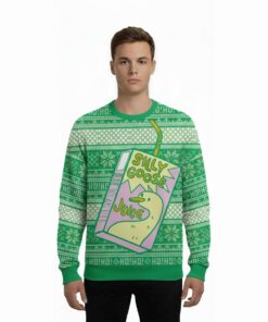 Alternative view of 2025 Silly Goose Juice Party Green Ugly Christmas Sweater