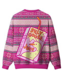 Alternative view of 2025 Silly Goose Juice Party Pink Ugly Christmas Sweater