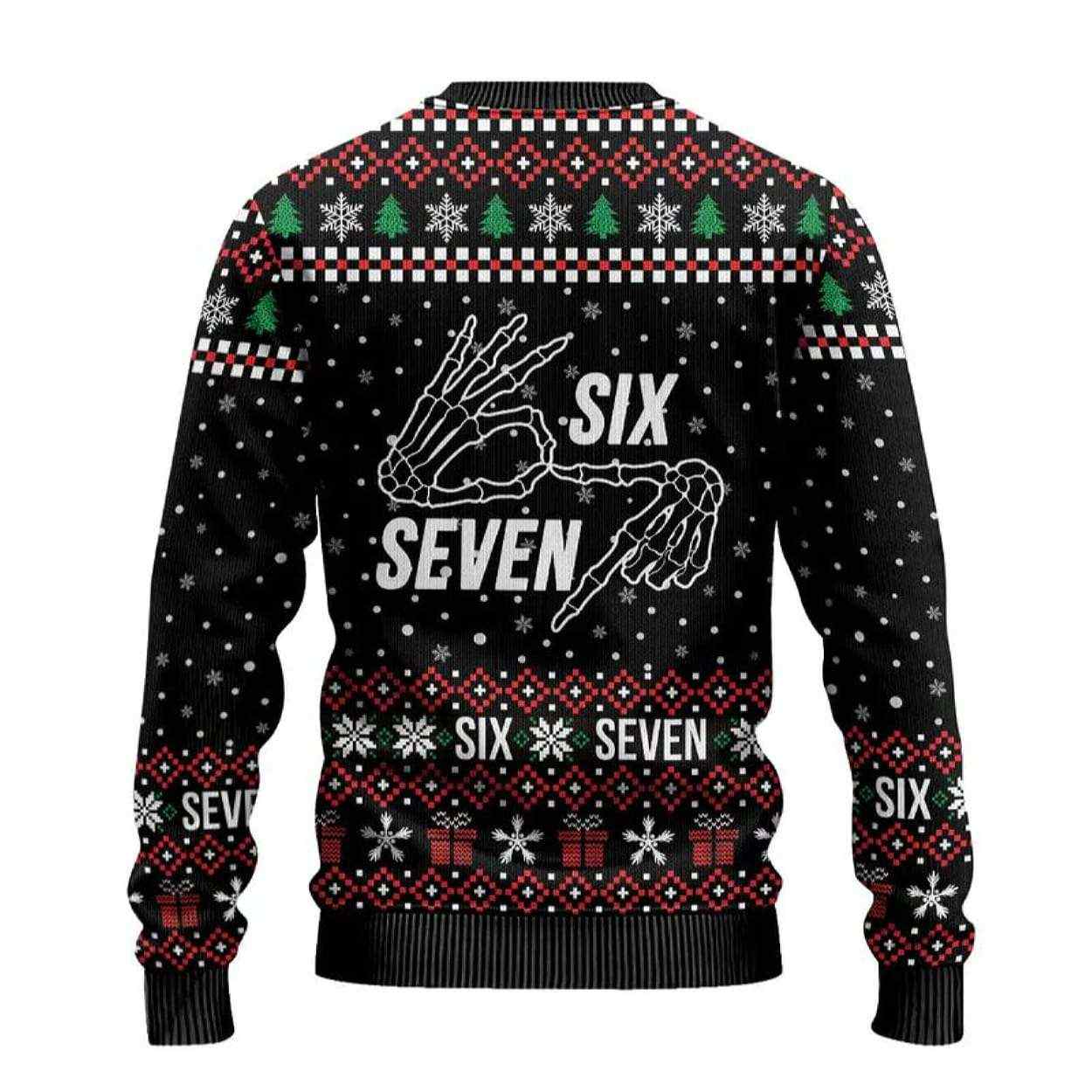 2025 Six Seven Skeleton Hand Christmas Ugly Christmas Sweater - Image 3