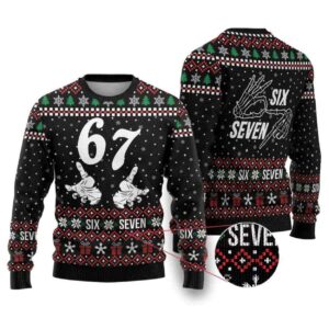 2025 Six Seven Skeleton Hand Christmas Ugly Christmas Sweater