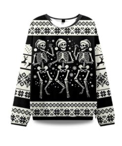 2025 Skeleton Dance Ugly Christmas Sweater