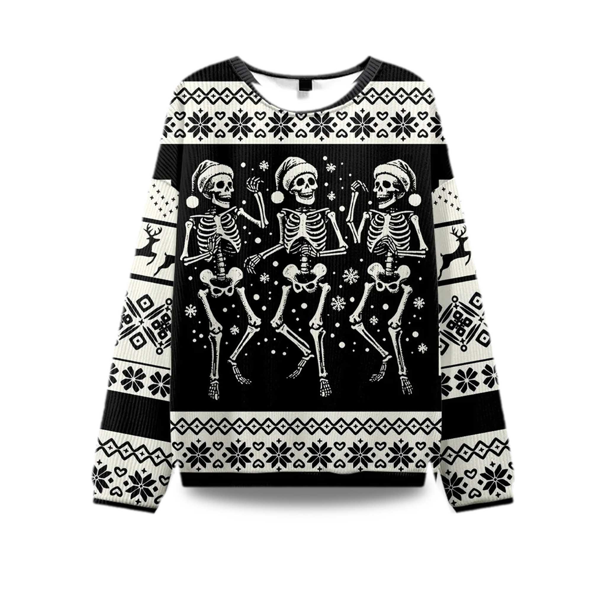 2025 Skeleton Dance Ugly Christmas Sweater