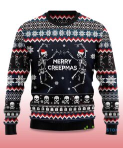 Alternative view of 2025 Skeleton Merry Creepmas Ugly Christmas Sweater