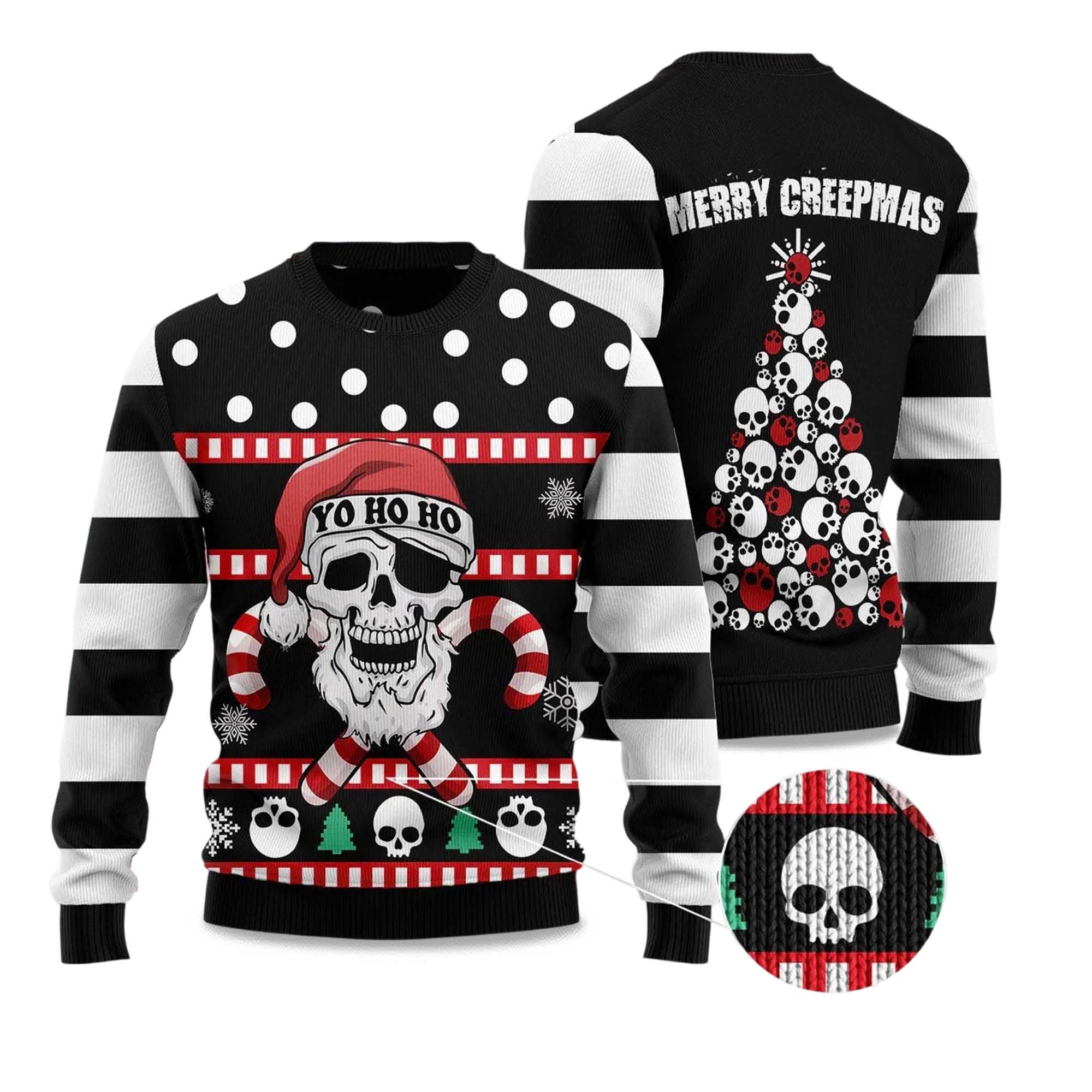 2025 Skull Creepmas Ugly Christmas Sweater