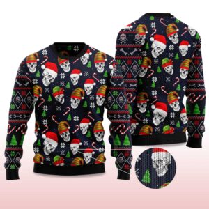 Alternative view of 2025 Skull Face Ugly Christmas Sweater