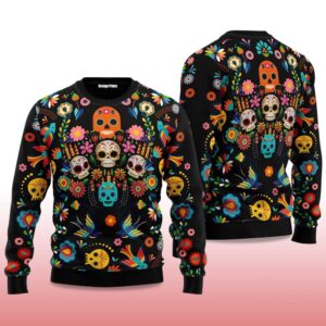 Alternative view of 2025 Skull Pattern Ugly Christmas Sweater