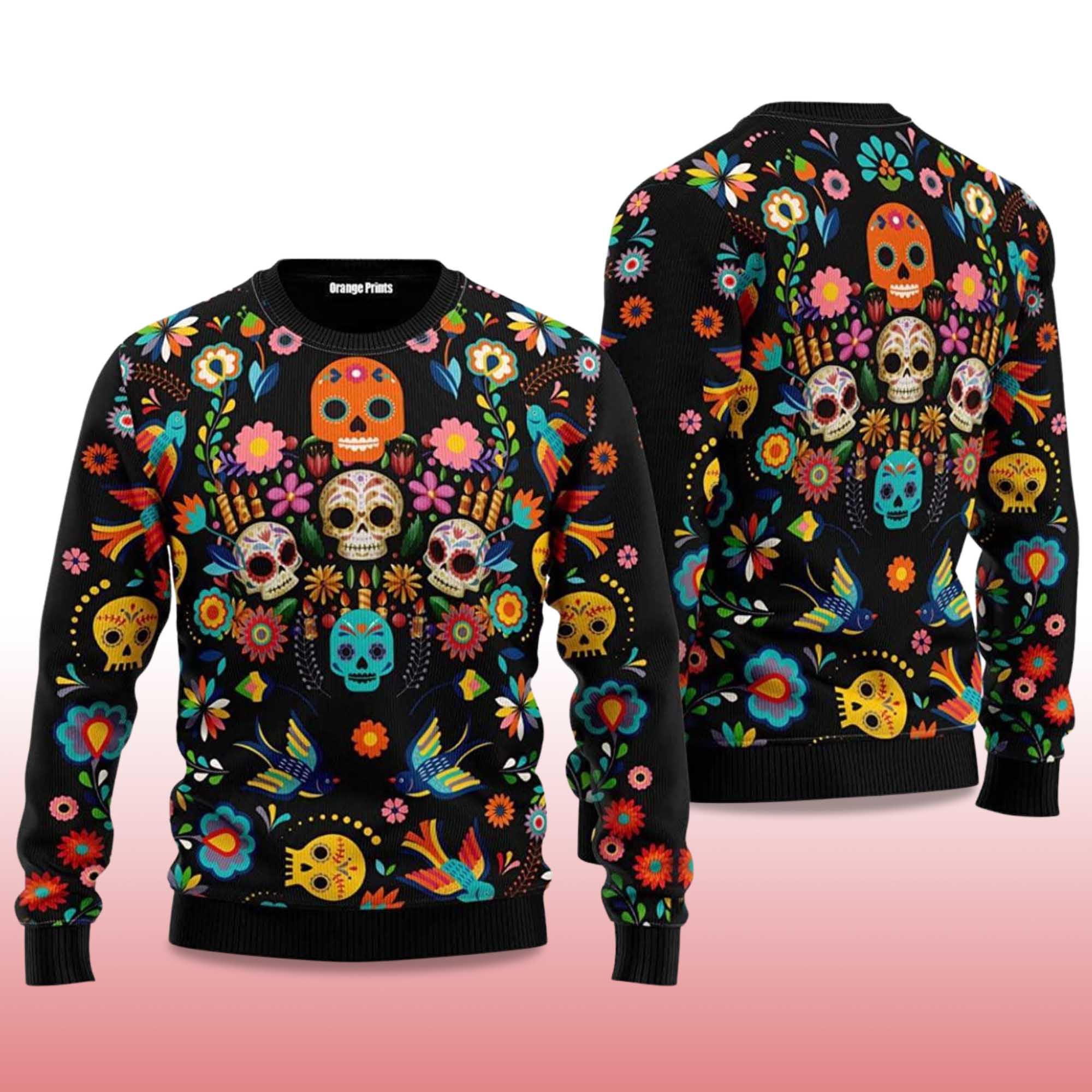 Alternative view of 2025 Skull Pattern Ugly Christmas Sweater