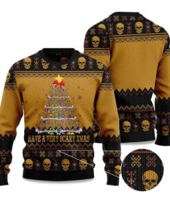 2025 Skull Very Scary Xmas Ugly Christmas Sweater