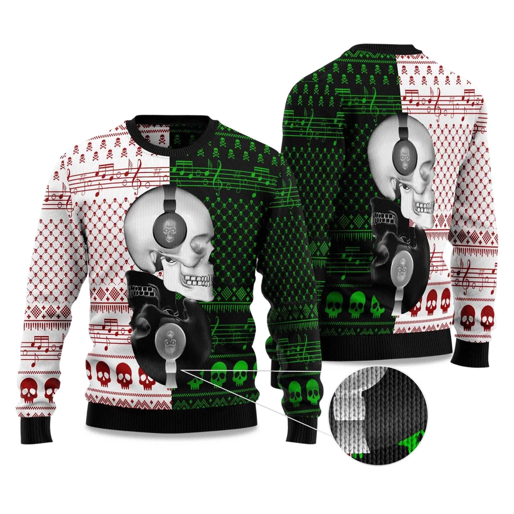 2025 Skull Yinyang Ugly Christmas Sweater
