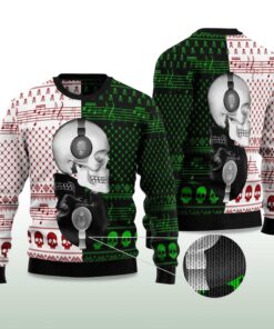 Alternative view of 2025 Skull Yinyang Ugly Christmas Sweater