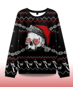 Alternative view of 2025 Skulls And Chains Ugly Christmas Sweater