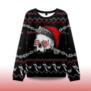 Alternative view of 2025 Skulls And Chains Ugly Christmas Sweater