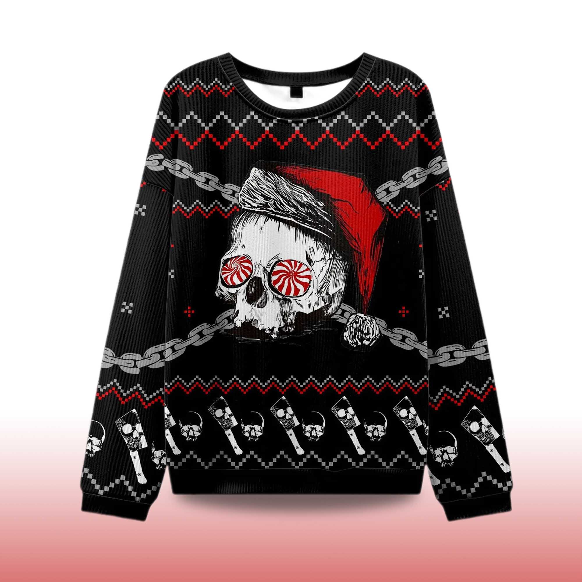 Alternative view of 2025 Skulls And Chains Ugly Christmas Sweater