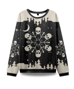 2025 Snowflake Skull Ugly Christmas Sweater