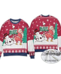 Alternative view of 2025 Snowman Santa Twerking Christmas Ugly Sweater