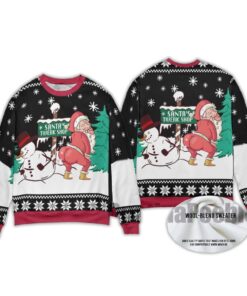 2025 Snowman Santa Twerking Christmas Ugly Sweater