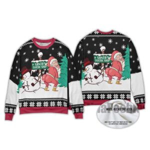2025 Snowman Santa Twerking Christmas Ugly Sweater