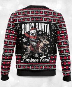 Alternative view of 2025 Sorry Santa Iâ€™ve Been Feral Ugly Christmas Sweater