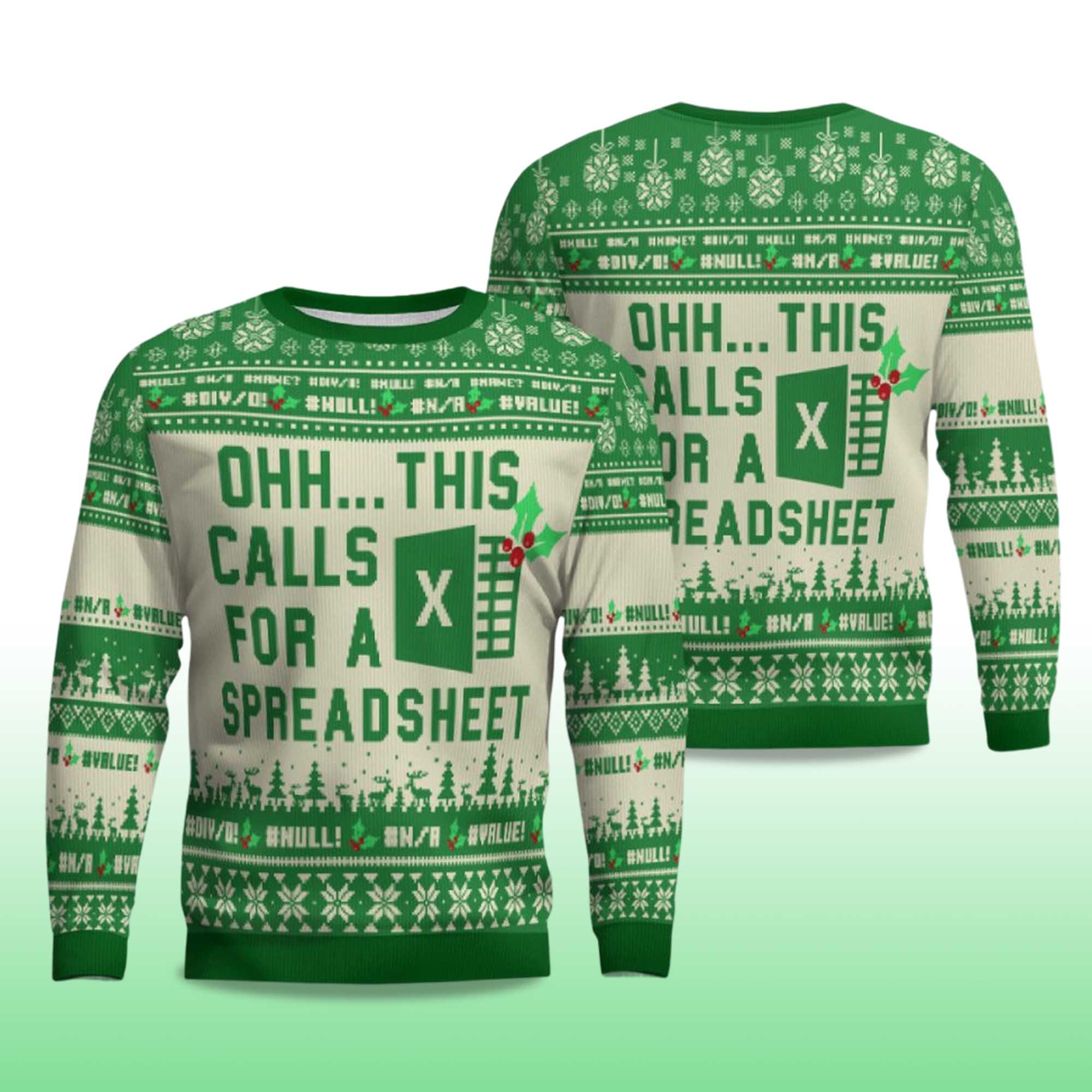 Alternative view of 2025 Spreadsheet Excel Spreadsheet Ugly Christmas Sweater