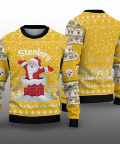 2025 Steelers Funny Santa Ugly Christmas Sweater 