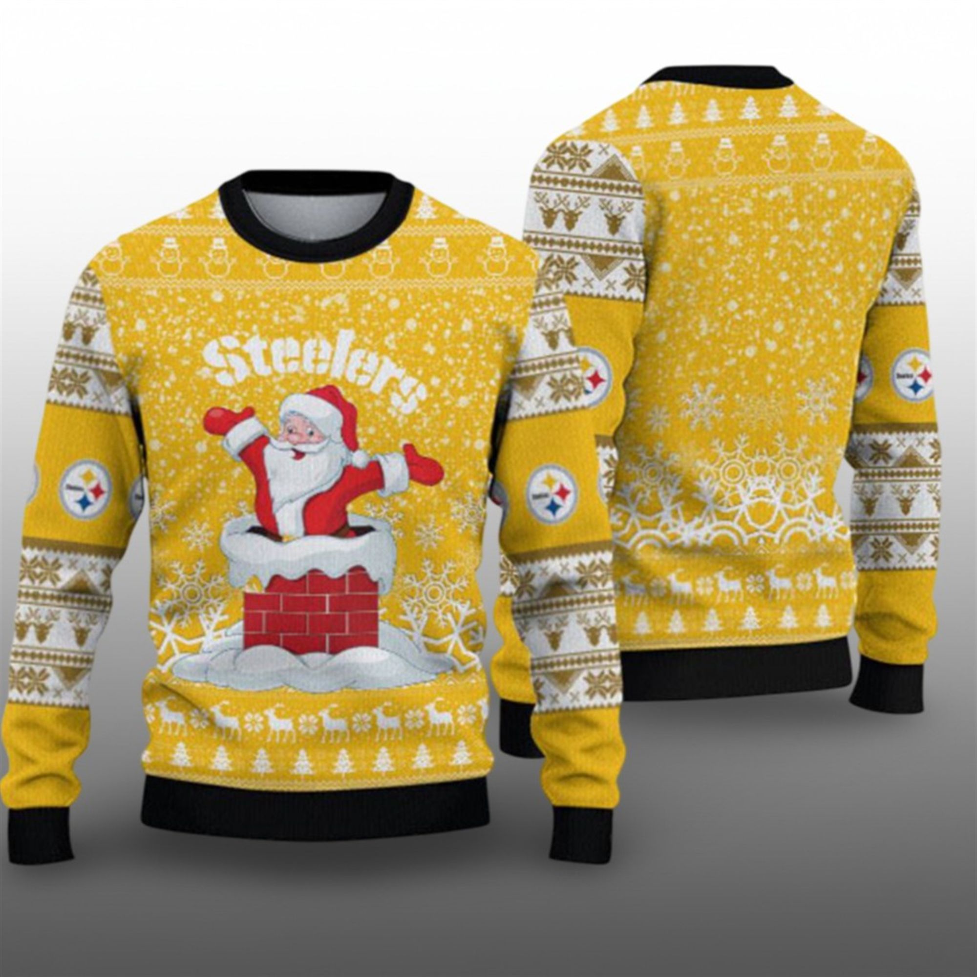 2025 Steelers Funny Santa Ugly Christmas Sweater - Grishko.com