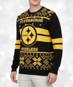 Alternative view of 2025 Steelers Light Up Christmas Ugly Sweater