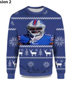 Alternative view of 2025 Stefon Diggs Bills Ugly Christmas Sweater