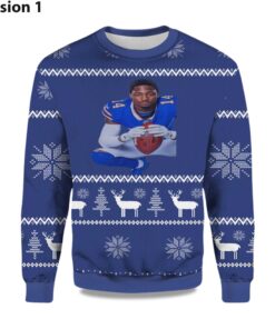 2025 Stefon Diggs Bills Ugly Christmas Sweater