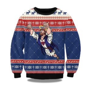 2025 Super Jesus Ugly Christmas Sweater